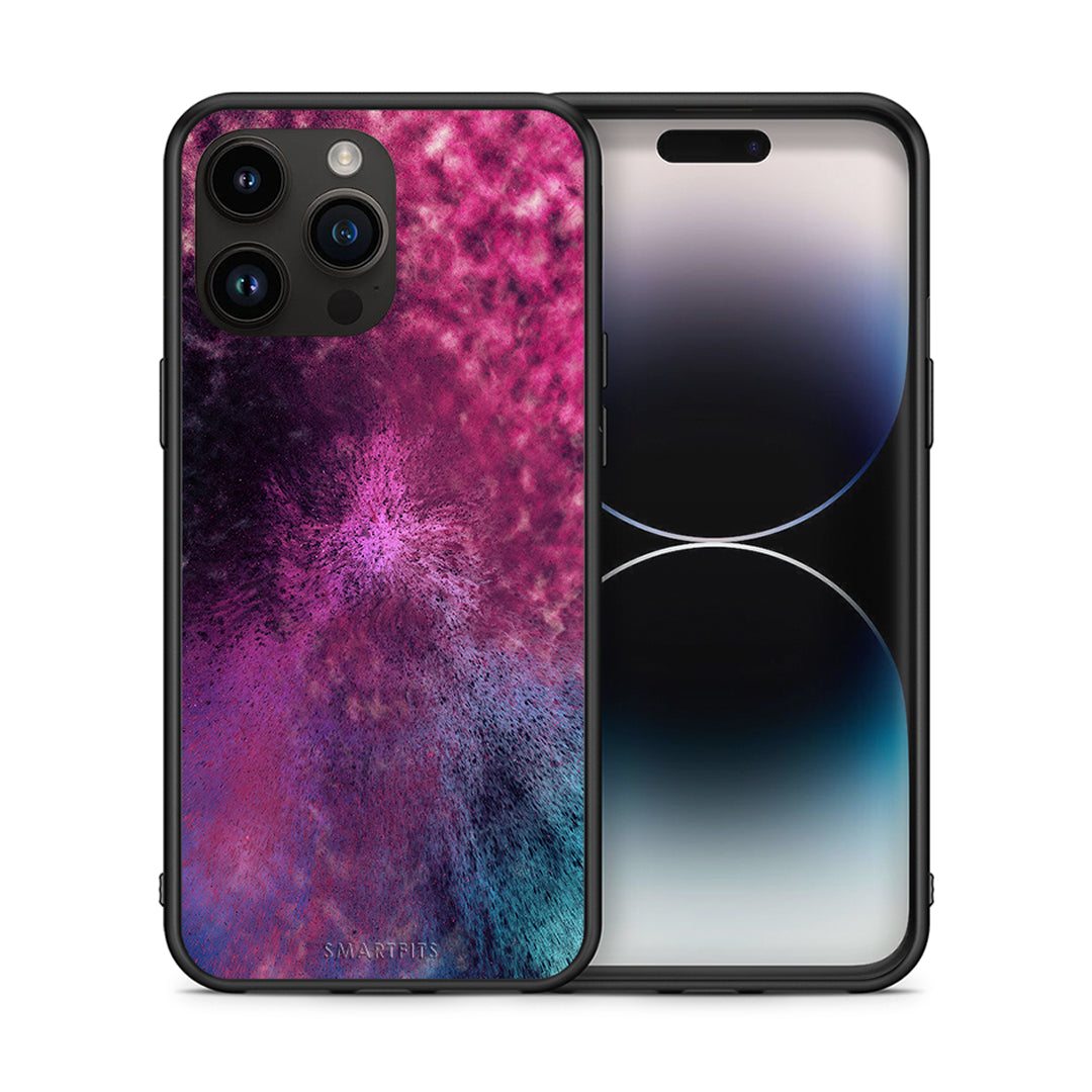 Θήκη iPhone 14 Pro Max Aurora Galaxy από τη Smartfits με σχέδιο στο πίσω μέρος και μαύρο περίβλημα | iPhone 14 Pro Max Aurora Galaxy case with colorful back and black bezels