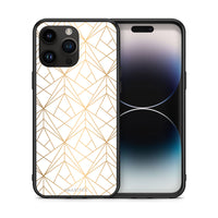 Thumbnail for Θήκη iPhone 15 Pro Max Luxury White Geometric από τη Smartfits με σχέδιο στο πίσω μέρος και μαύρο περίβλημα | iPhone 15 Pro Max Luxury White Geometric case with colorful back and black bezels