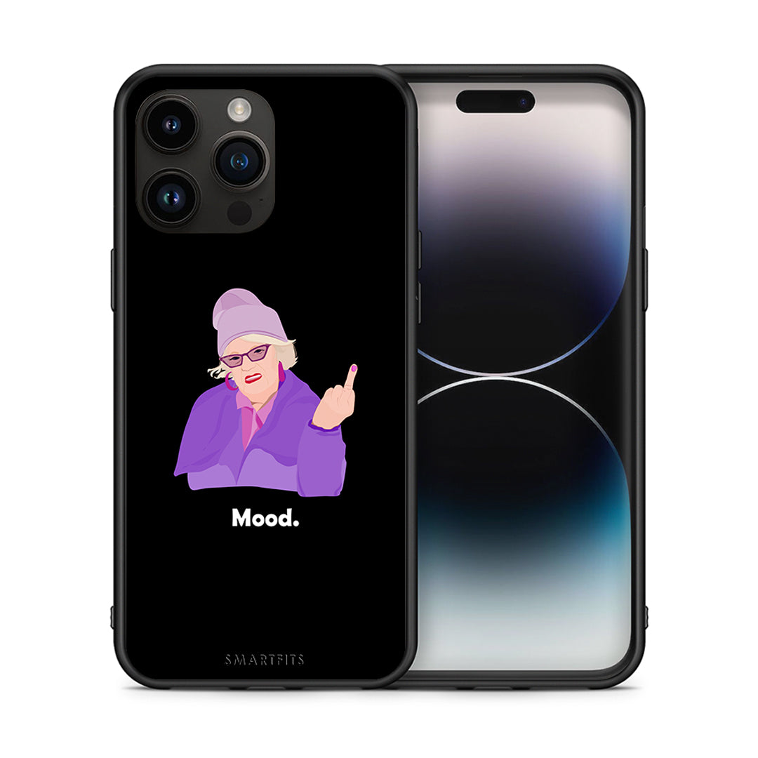 Θήκη iPhone 14 Pro Max Grandma Mood Black από τη Smartfits με σχέδιο στο πίσω μέρος και μαύρο περίβλημα | iPhone 14 Pro Max Grandma Mood Black case with colorful back and black bezels