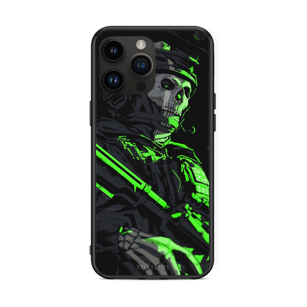 iPhone 14 Pro Max Green Soldier Θήκη Αγίου Βαλεντίνου από τη Smartfits με σχέδιο στο πίσω μέρος και μαύρο περίβλημα | Smartphone case with colorful back and black bezels by Smartfits