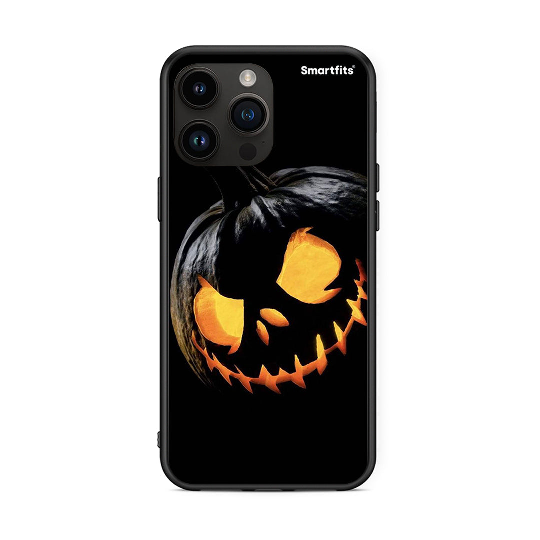 iPhone 15 Pro Max Halloween Scary Pumpkin Θήκη από τη Smartfits με σχέδιο στο πίσω μέρος και μαύρο περίβλημα | Smartphone case with colorful back and black bezels by Smartfits