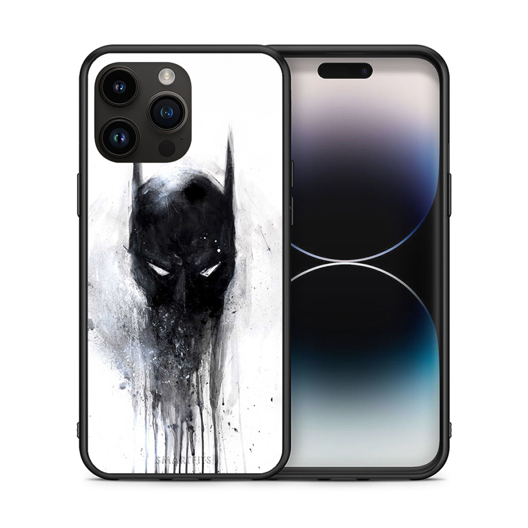 Θήκη iPhone 14 Pro Max Paint Bat Hero από τη Smartfits με σχέδιο στο πίσω μέρος και μαύρο περίβλημα | iPhone 14 Pro Max Paint Bat Hero case with colorful back and black bezels