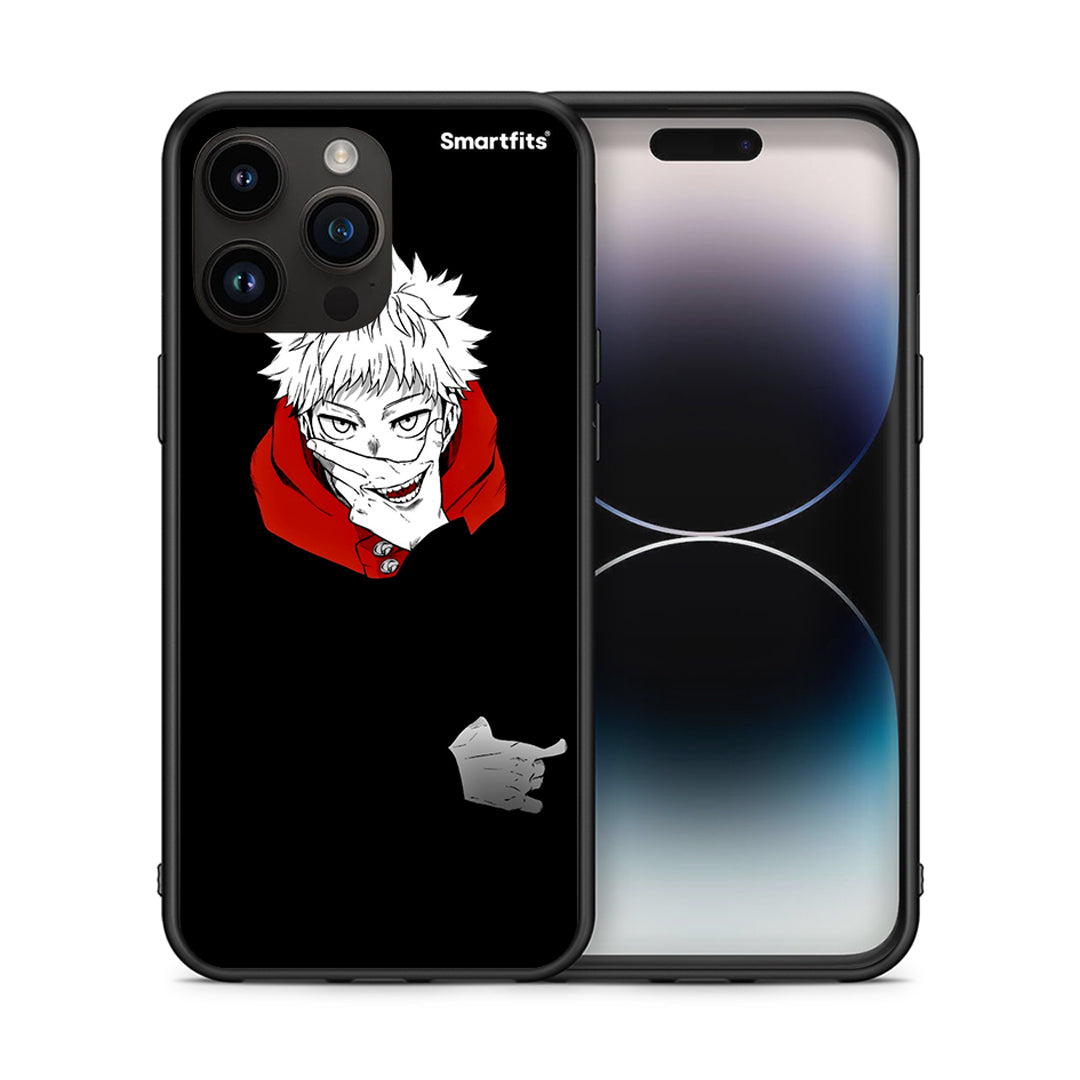 Θήκη iPhone 15 Pro Max Itadori Anime από τη Smartfits με σχέδιο στο πίσω μέρος και μαύρο περίβλημα | iPhone 15 Pro Max Itadori Anime case with colorful back and black bezels