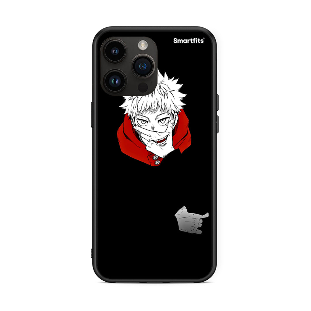 iPhone 15 Pro Max Itadori Anime θήκη από τη Smartfits με σχέδιο στο πίσω μέρος και μαύρο περίβλημα | Smartphone case with colorful back and black bezels by Smartfits