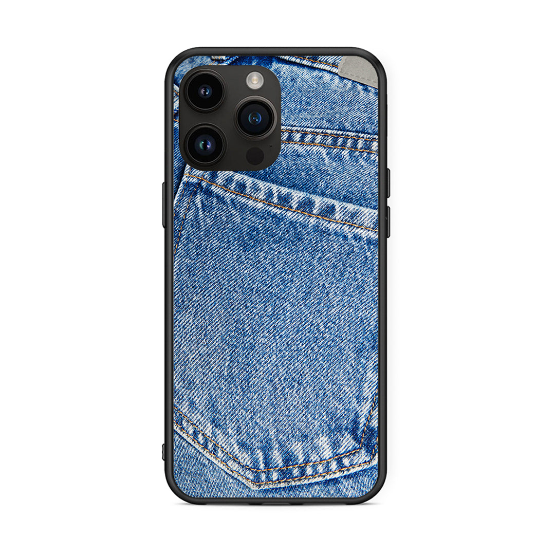 iPhone 14 Pro Max Jeans Pocket θήκη από τη Smartfits με σχέδιο στο πίσω μέρος και μαύρο περίβλημα | Smartphone case with colorful back and black bezels by Smartfits