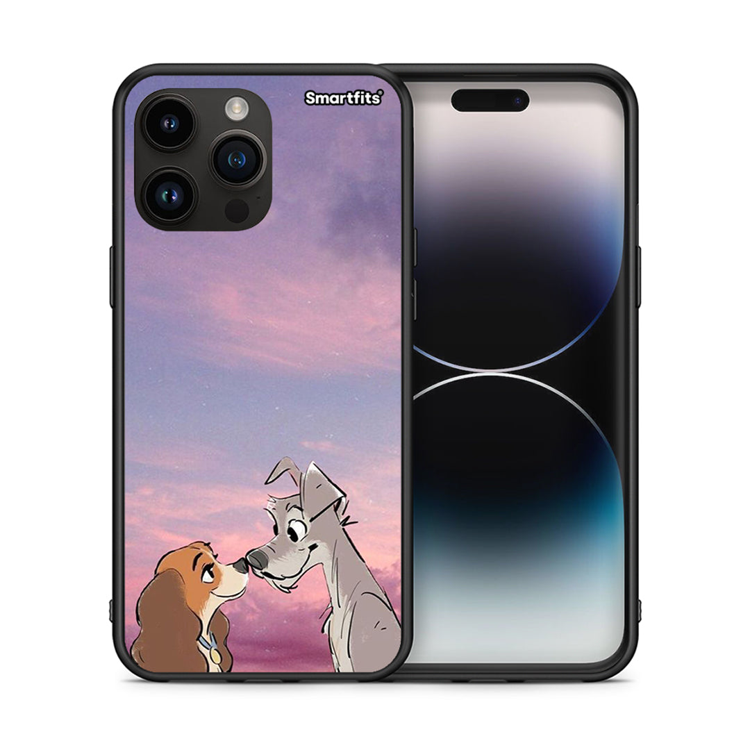 Θήκη iPhone 14 Pro Max Lady And Tramp από τη Smartfits με σχέδιο στο πίσω μέρος και μαύρο περίβλημα | iPhone 14 Pro Max Lady And Tramp case with colorful back and black bezels