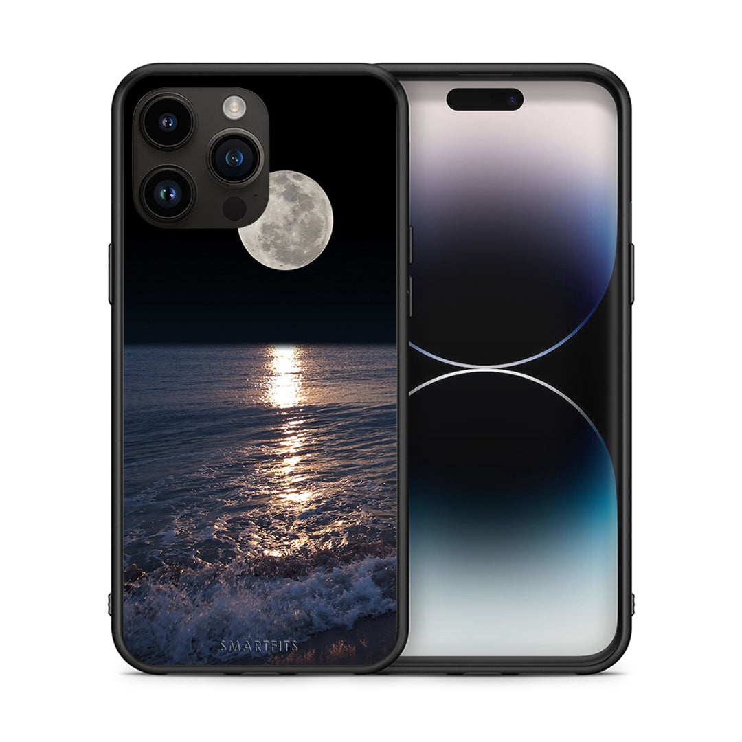 Θήκη iPhone 14 Pro Max Moon Landscape από τη Smartfits με σχέδιο στο πίσω μέρος και μαύρο περίβλημα | iPhone 14 Pro Max Moon Landscape case with colorful back and black bezels