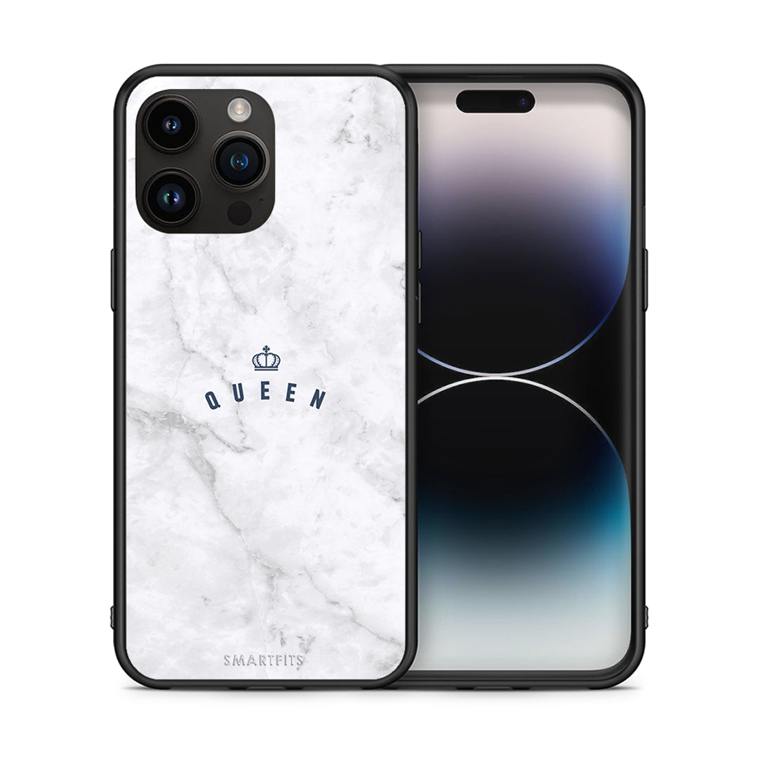 Θήκη iPhone 14 Pro Max Queen Marble από τη Smartfits με σχέδιο στο πίσω μέρος και μαύρο περίβλημα | iPhone 14 Pro Max Queen Marble case with colorful back and black bezels