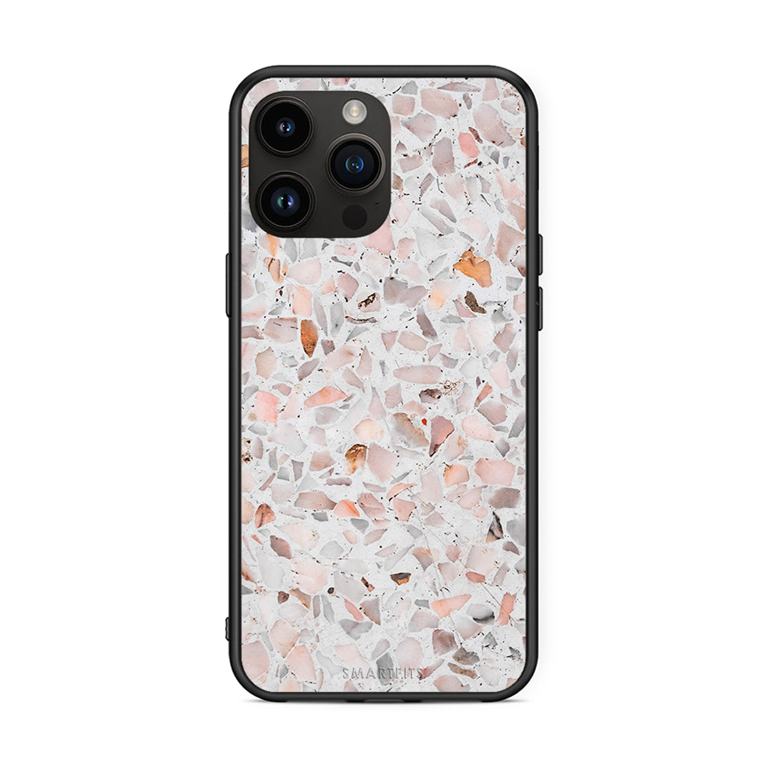 iPhone 14 Pro Max Marble Terrazzo θήκη από τη Smartfits με σχέδιο στο πίσω μέρος και μαύρο περίβλημα | Smartphone case with colorful back and black bezels by Smartfits