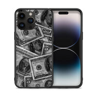 Thumbnail for Θήκη iPhone 15 Pro Max Money Dollars από τη Smartfits με σχέδιο στο πίσω μέρος και μαύρο περίβλημα | iPhone 15 Pro Max Money Dollars case with colorful back and black bezels