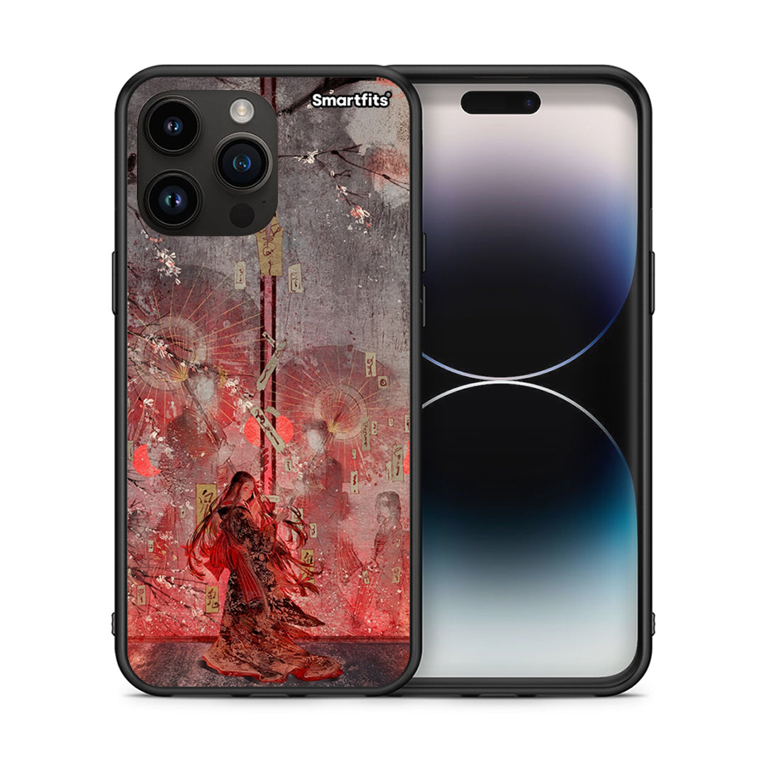 Θήκη iPhone 14 Pro Max Nezuko Kamado από τη Smartfits με σχέδιο στο πίσω μέρος και μαύρο περίβλημα | iPhone 14 Pro Max Nezuko Kamado case with colorful back and black bezels