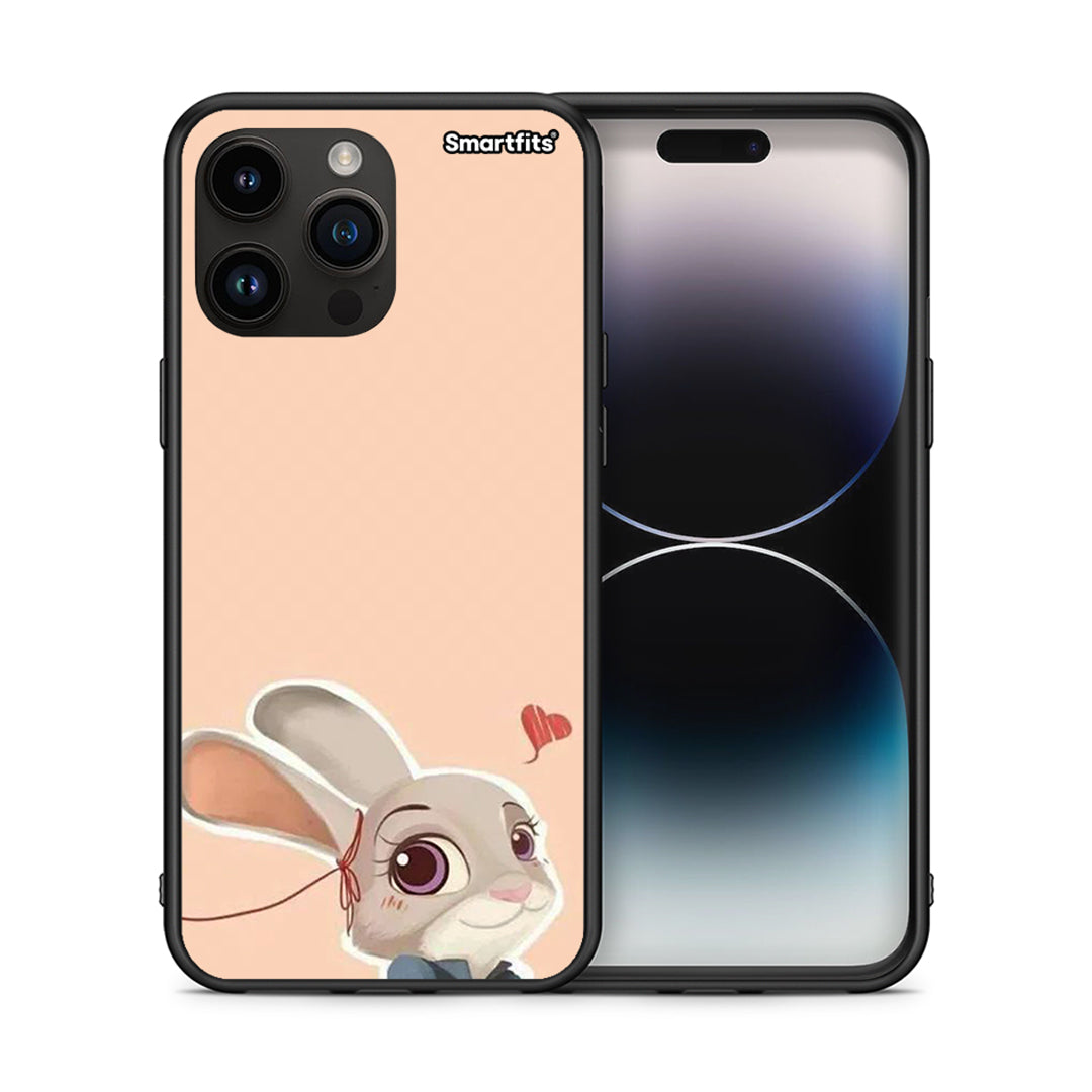 Θήκη iPhone 14 Pro Max Nick Wilde And Judy Hopps Love 2 από τη Smartfits με σχέδιο στο πίσω μέρος και μαύρο περίβλημα | iPhone 14 Pro Max Nick Wilde And Judy Hopps Love 2 case with colorful back and black bezels