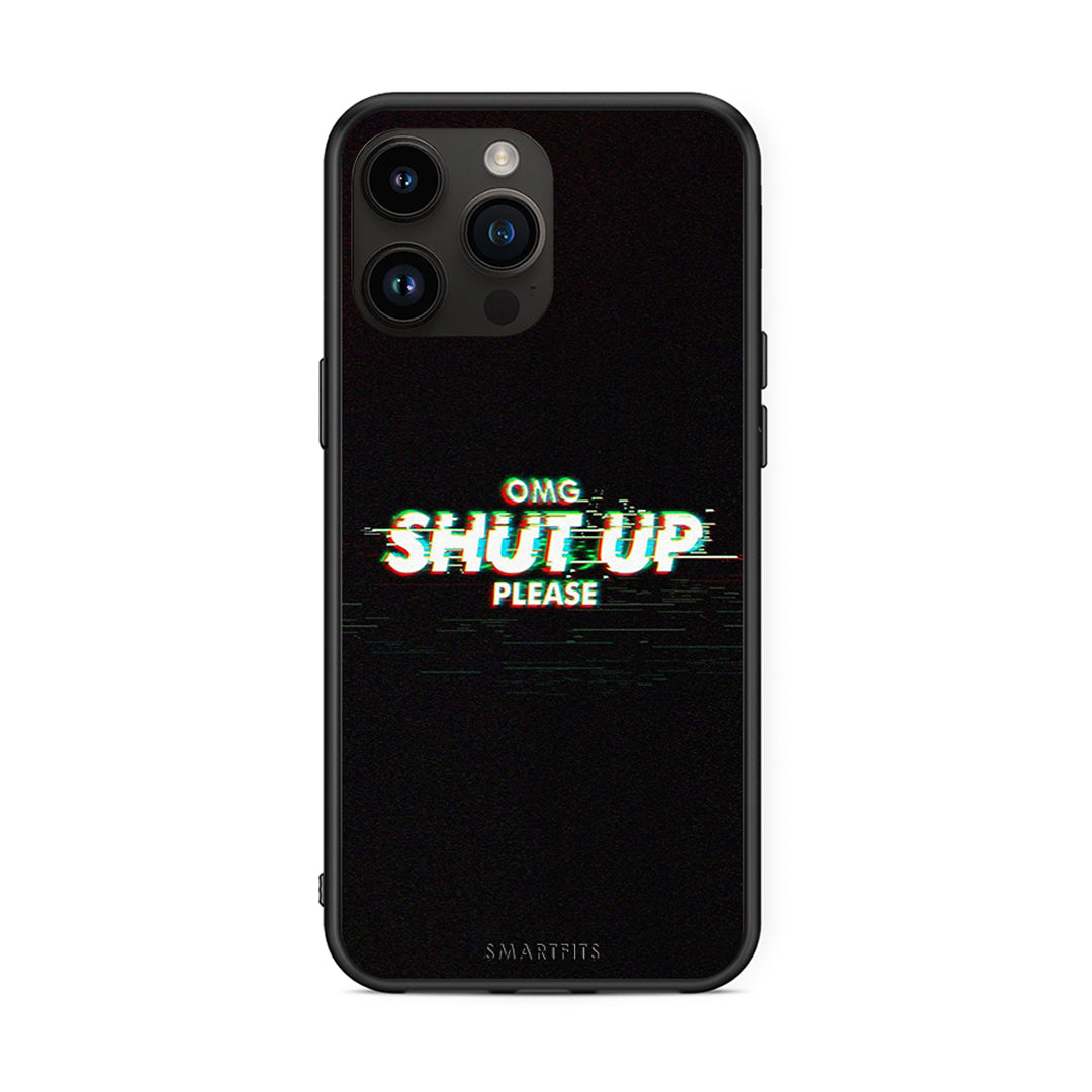 iPhone 15 Pro Max OMG ShutUp θήκη από τη Smartfits με σχέδιο στο πίσω μέρος και μαύρο περίβλημα | Smartphone case with colorful back and black bezels by Smartfits