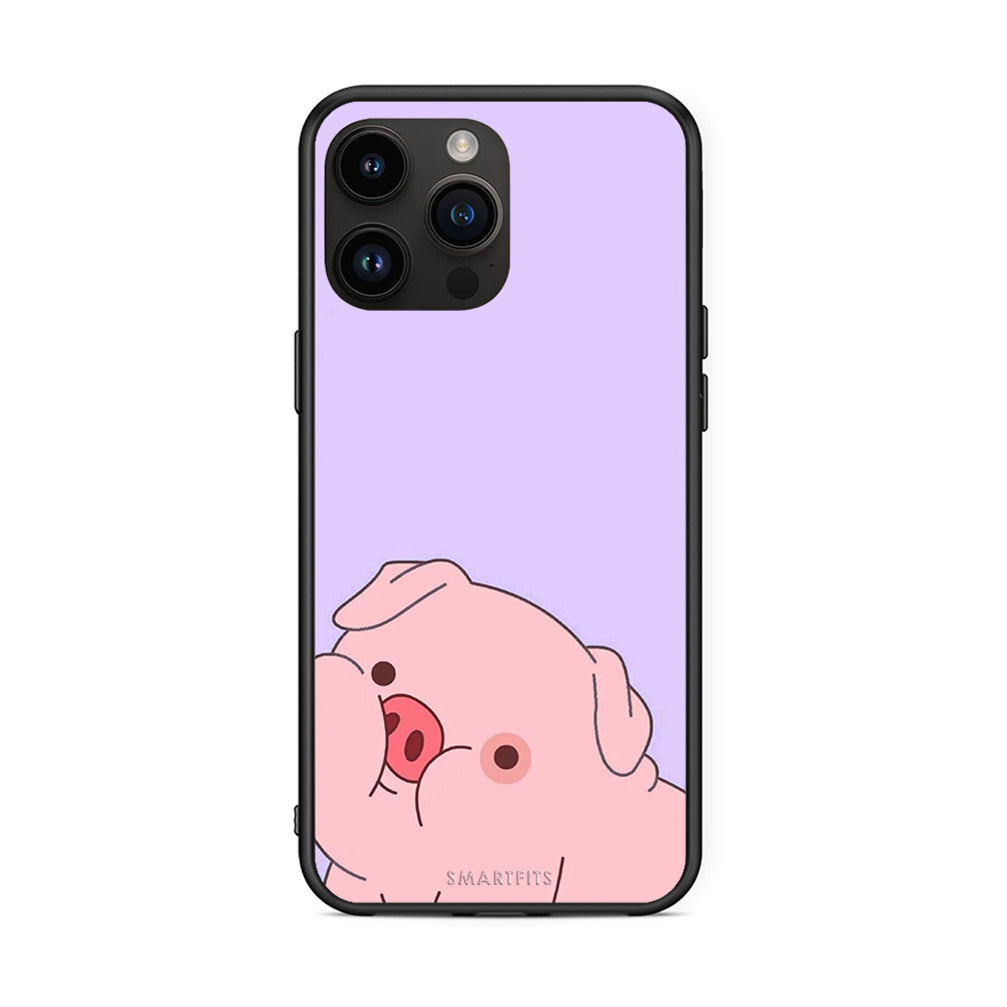 iPhone 15 Pro Max Pig Love 2 Θήκη Αγίου Βαλεντίνου από τη Smartfits με σχέδιο στο πίσω μέρος και μαύρο περίβλημα | Smartphone case with colorful back and black bezels by Smartfits