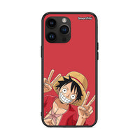 Thumbnail for iPhone 14 Pro Max Pirate Luffy Θήκη από τη Smartfits με σχέδιο στο πίσω μέρος και μαύρο περίβλημα | Smartphone case with colorful back and black bezels by Smartfits