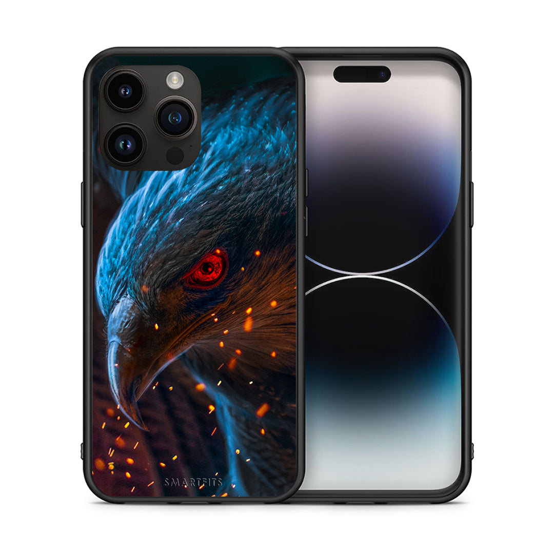 Θήκη iPhone 15 Pro Max Eagle PopArt από τη Smartfits με σχέδιο στο πίσω μέρος και μαύρο περίβλημα | iPhone 15 Pro Max Eagle PopArt case with colorful back and black bezels