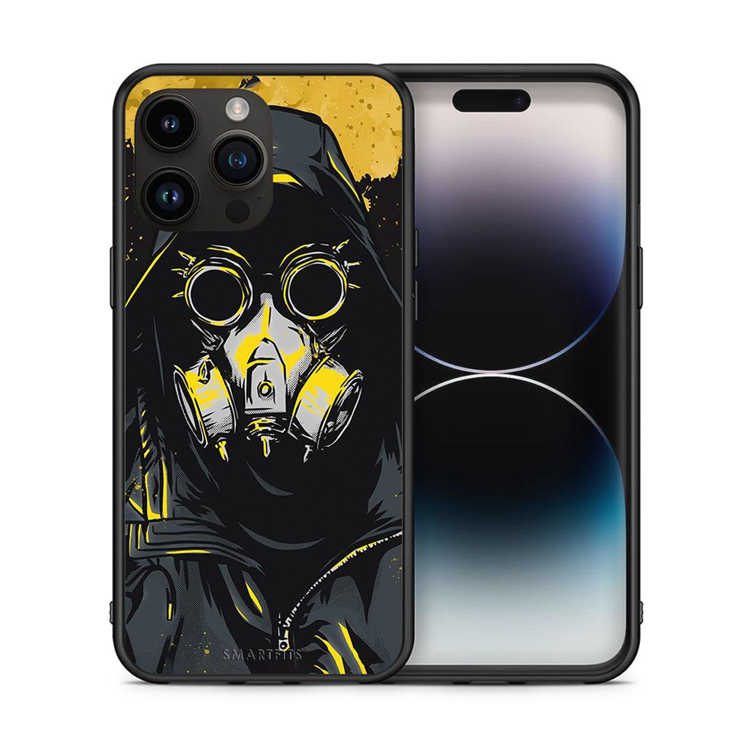 Θήκη iPhone 14 Pro Max Mask PopArt από τη Smartfits με σχέδιο στο πίσω μέρος και μαύρο περίβλημα | iPhone 14 Pro Max Mask PopArt case with colorful back and black bezels