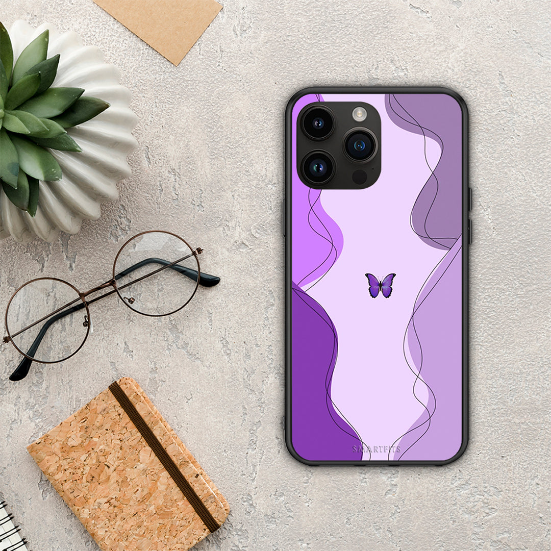 Purple Mariposa - iPhone 15 Pro Max case