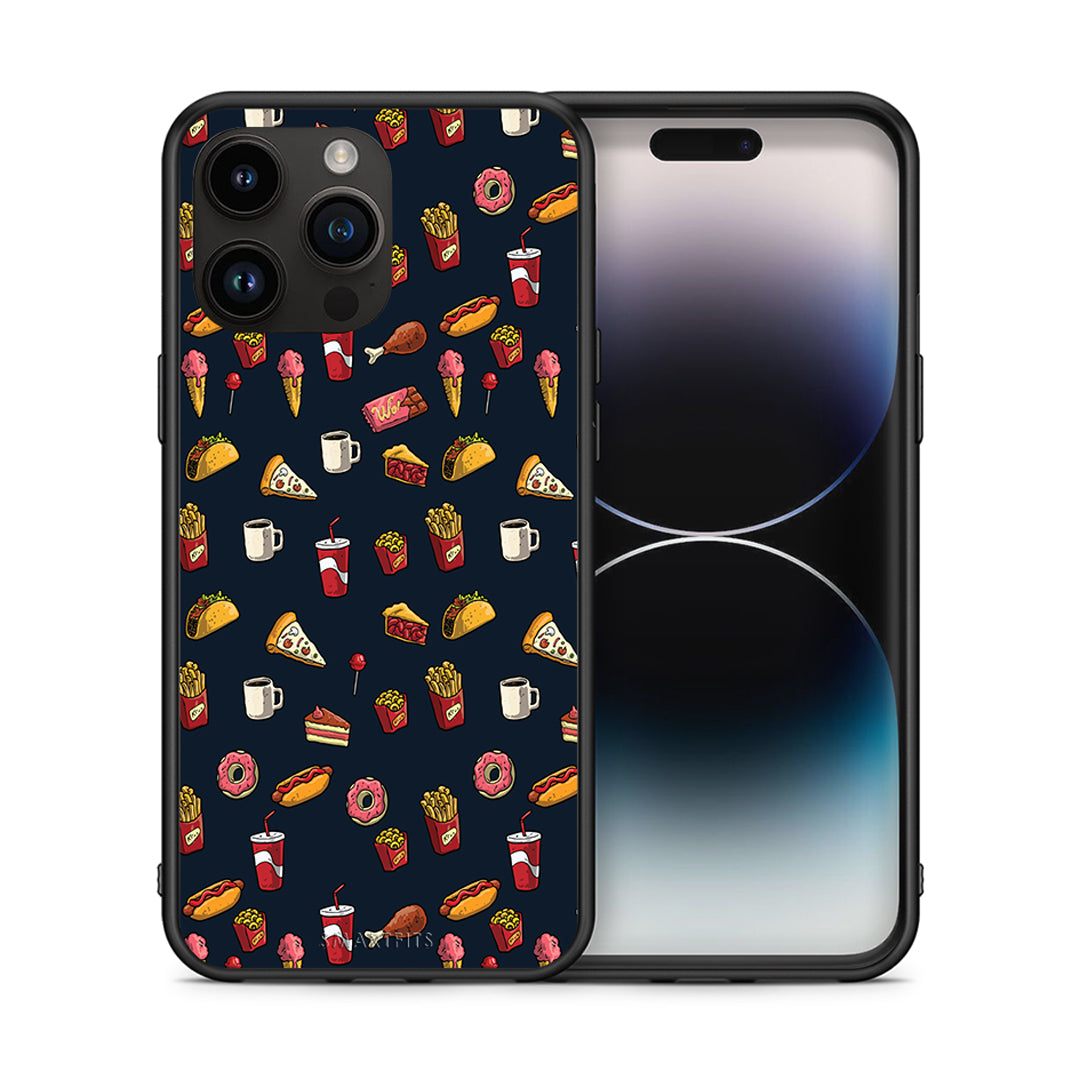 Θήκη iPhone 14 Pro Max Hungry Random από τη Smartfits με σχέδιο στο πίσω μέρος και μαύρο περίβλημα | iPhone 14 Pro Max Hungry Random case with colorful back and black bezels