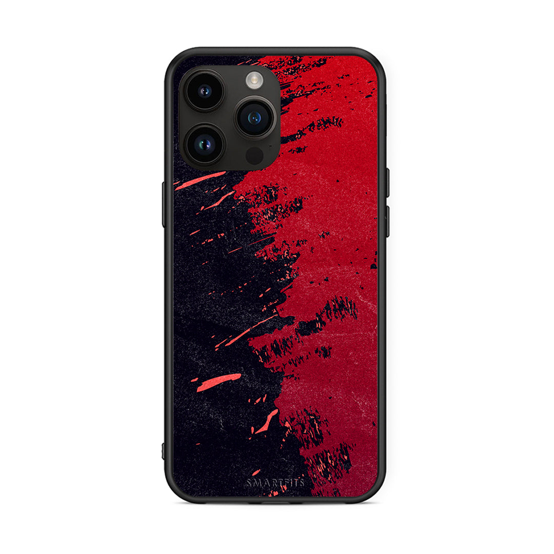 iPhone 15 Pro Max Red Paint Θήκη Αγίου Βαλεντίνου από τη Smartfits με σχέδιο στο πίσω μέρος και μαύρο περίβλημα | Smartphone case with colorful back and black bezels by Smartfits