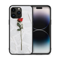 Thumbnail for Θήκη iPhone 15 Pro Max Red Rose από τη Smartfits με σχέδιο στο πίσω μέρος και μαύρο περίβλημα | iPhone 15 Pro Max Red Rose case with colorful back and black bezels