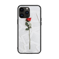 Thumbnail for iPhone 15 Pro Max Red Rose θήκη από τη Smartfits με σχέδιο στο πίσω μέρος και μαύρο περίβλημα | Smartphone case with colorful back and black bezels by Smartfits