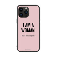 Thumbnail for iPhone 14 Pro Max Superpower Woman θήκη από τη Smartfits με σχέδιο στο πίσω μέρος και μαύρο περίβλημα | Smartphone case with colorful back and black bezels by Smartfits