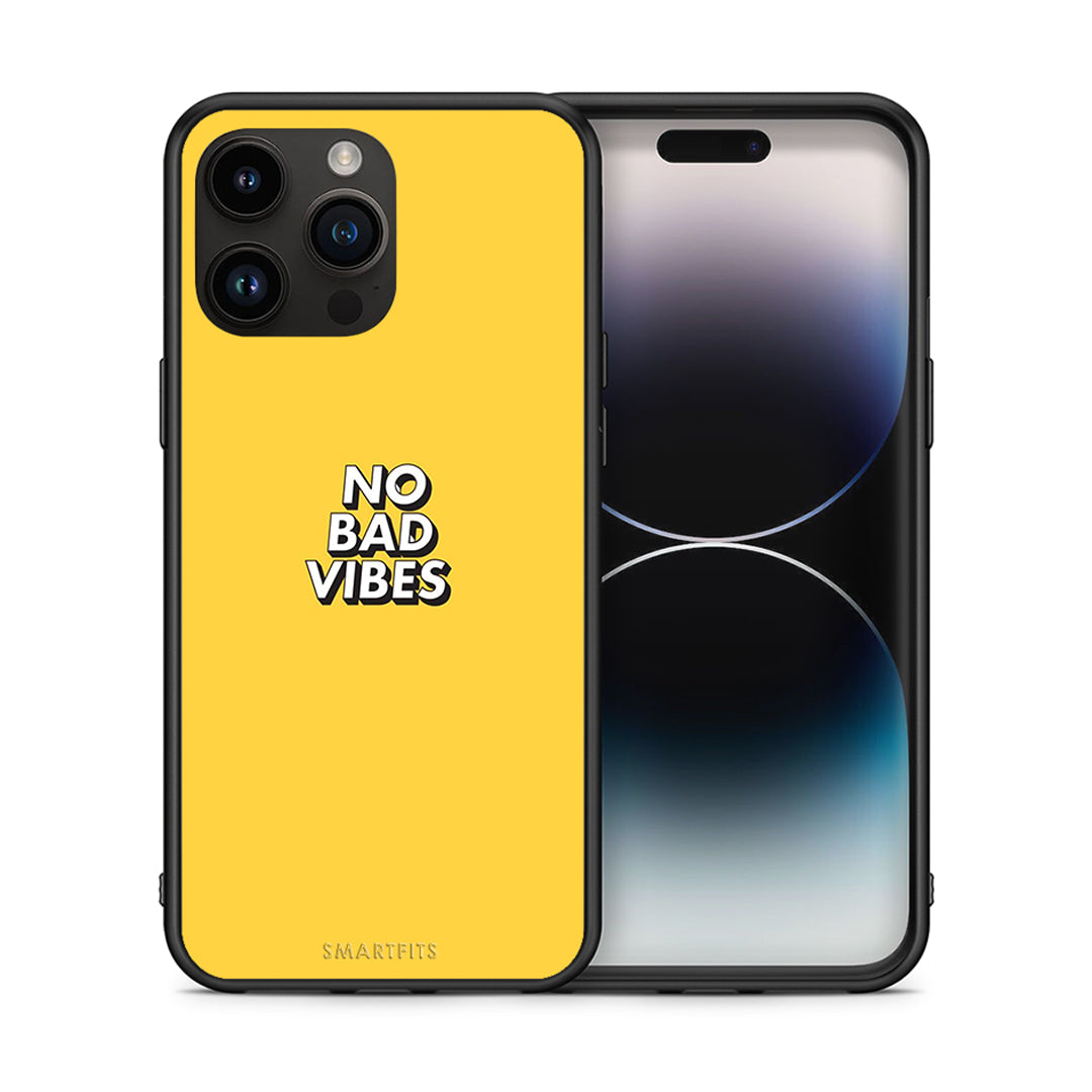 Θήκη iPhone 15 Pro Max Vibes Text από τη Smartfits με σχέδιο στο πίσω μέρος και μαύρο περίβλημα | iPhone 15 Pro Max Vibes Text case with colorful back and black bezels