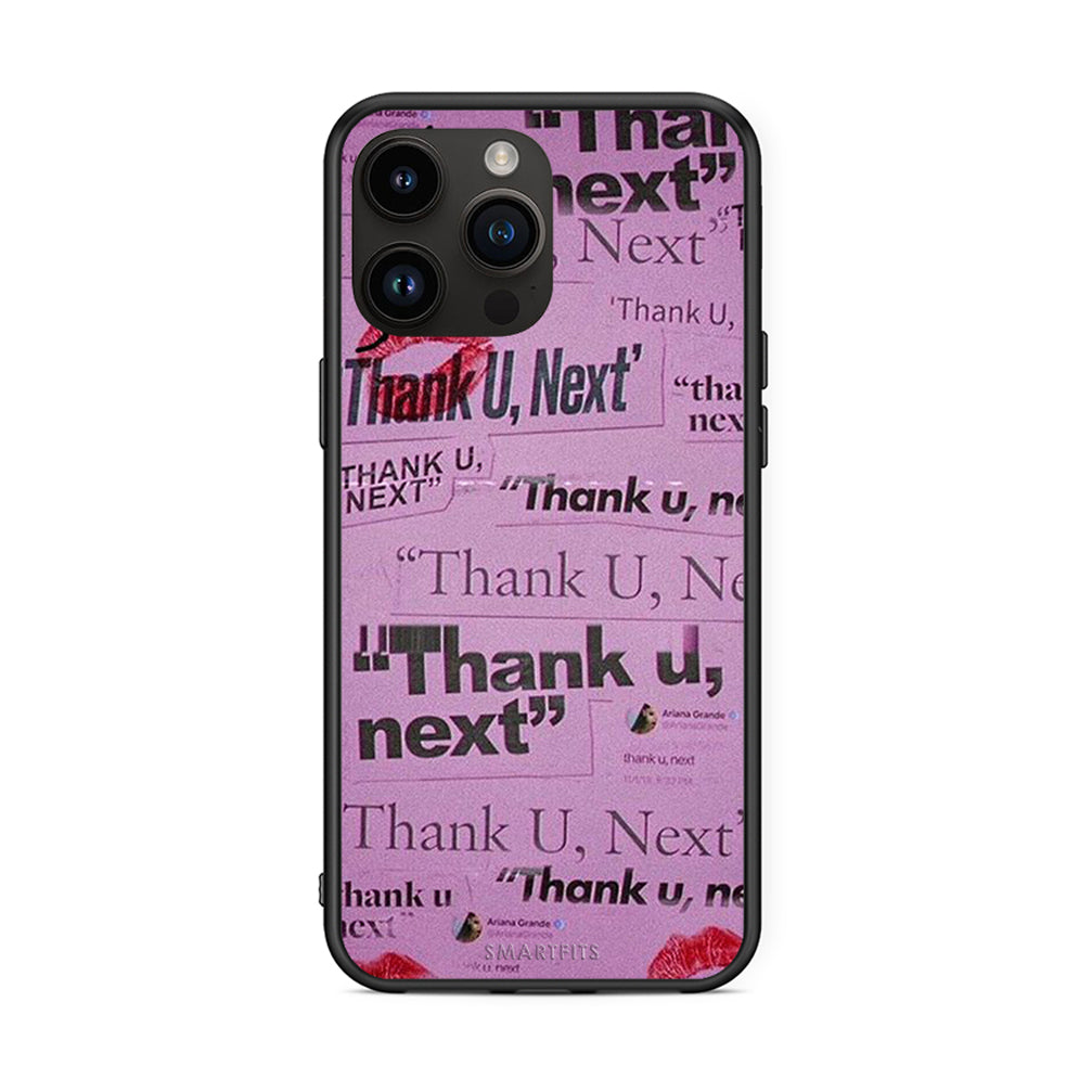 iPhone 14 Pro Max Thank You Next Θήκη Αγίου Βαλεντίνου από τη Smartfits με σχέδιο στο πίσω μέρος και μαύρο περίβλημα | Smartphone case with colorful back and black bezels by Smartfits