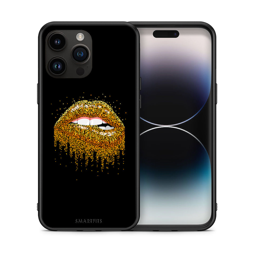 Θήκη iPhone 15 Pro Max Golden Valentine από τη Smartfits με σχέδιο στο πίσω μέρος και μαύρο περίβλημα | iPhone 15 Pro Max Golden Valentine case with colorful back and black bezels