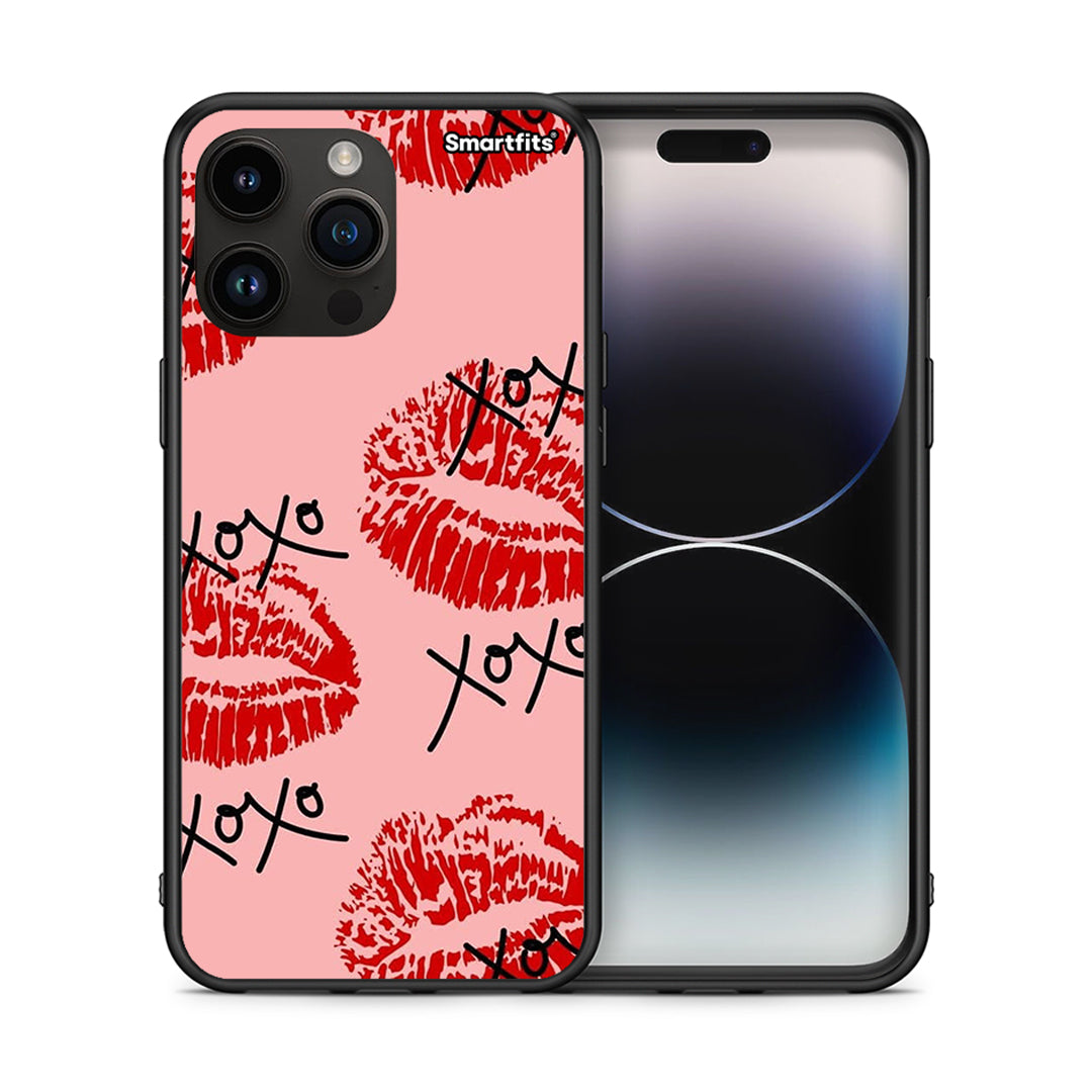 Θήκη iPhone 14 Pro Max XOXO Lips από τη Smartfits με σχέδιο στο πίσω μέρος και μαύρο περίβλημα | iPhone 14 Pro Max XOXO Lips case with colorful back and black bezels