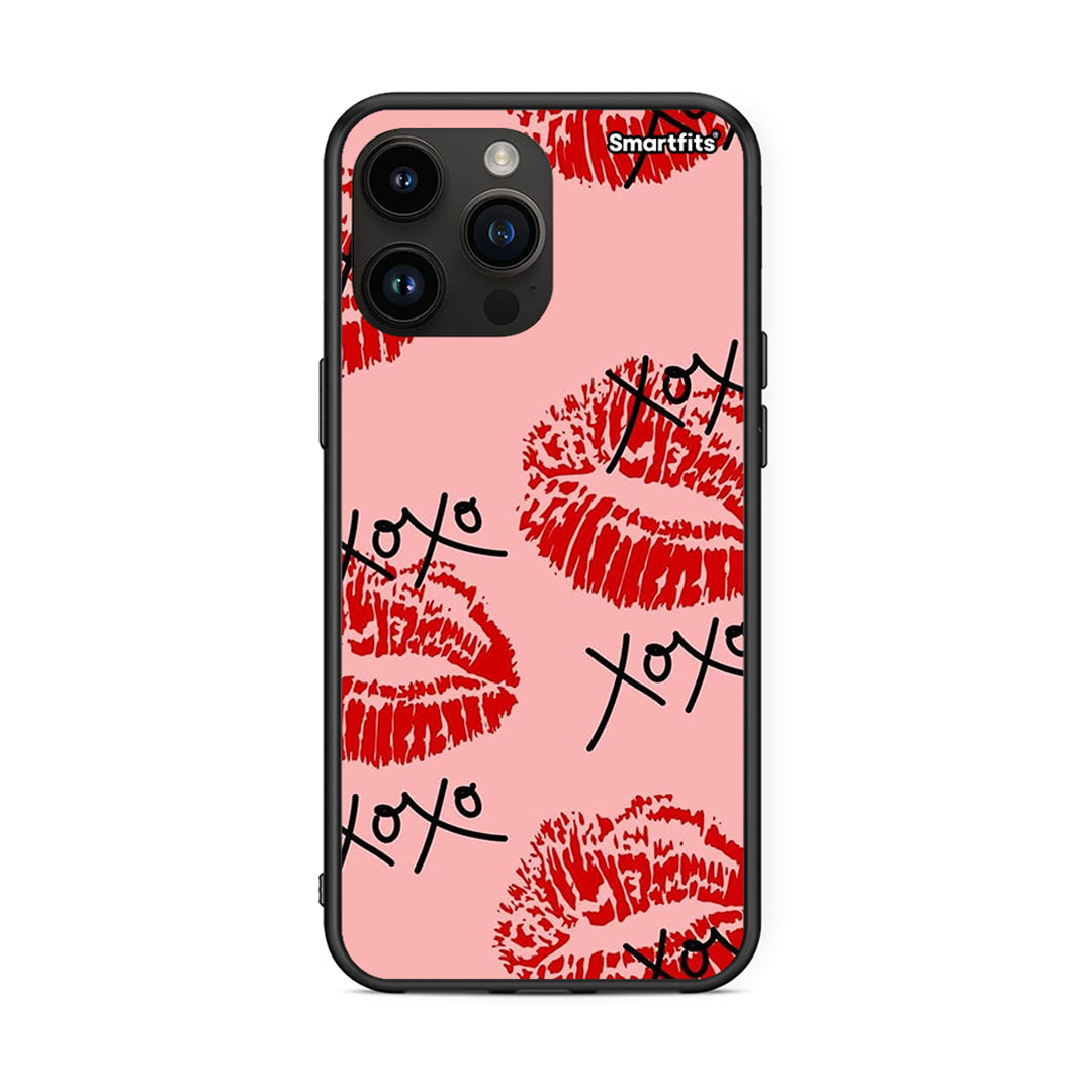 iPhone 14 Pro Max XOXO Lips θήκη από τη Smartfits με σχέδιο στο πίσω μέρος και μαύρο περίβλημα | Smartphone case with colorful back and black bezels by Smartfits