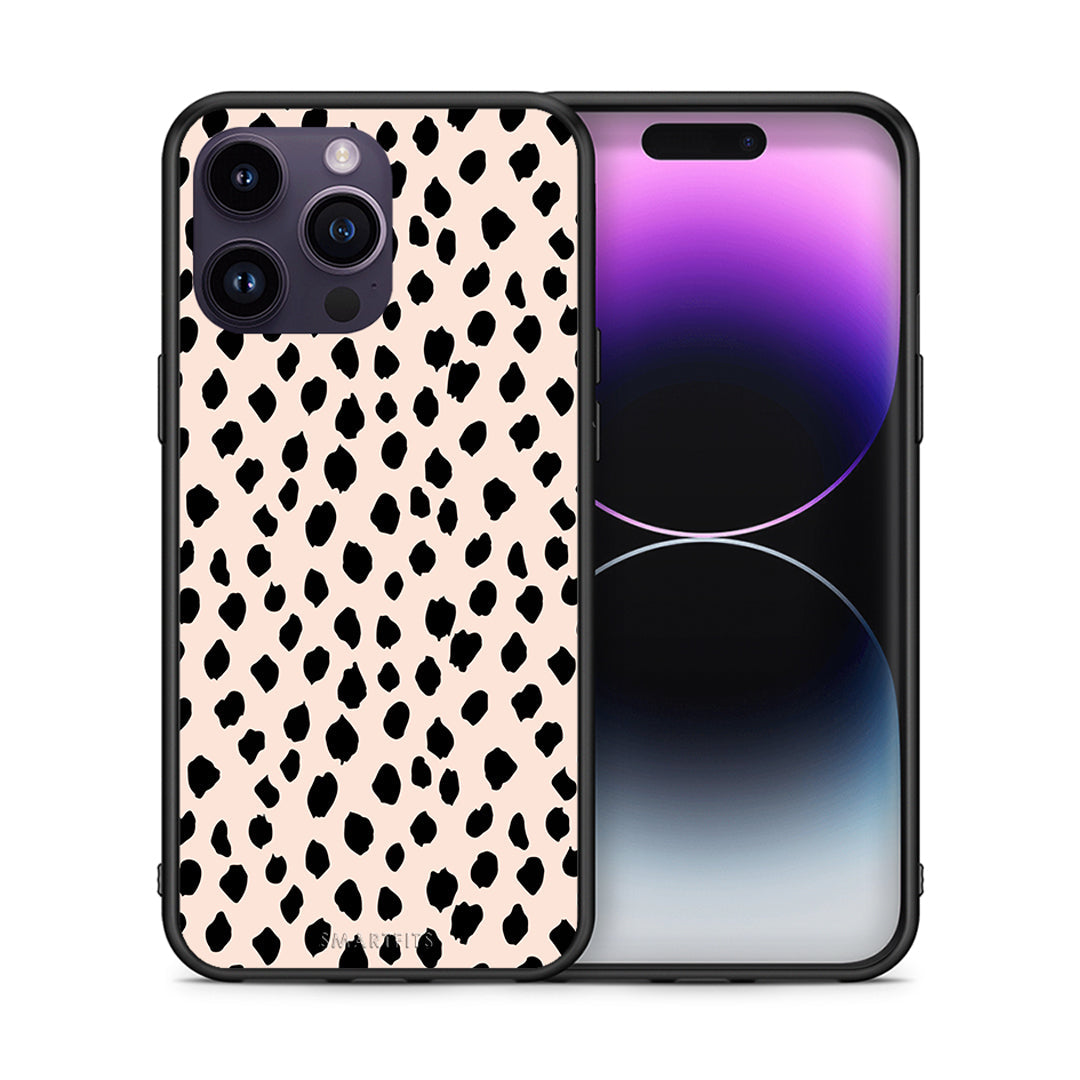 Θήκη iPhone 14 Pro New Polka Dots από τη Smartfits με σχέδιο στο πίσω μέρος και μαύρο περίβλημα | iPhone 14 Pro New Polka Dots case with colorful back and black bezels