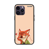 Thumbnail for iPhone 14 Pro Nick Wilde And Judy Hopps Love 1 θήκη από τη Smartfits με σχέδιο στο πίσω μέρος και μαύρο περίβλημα | Smartphone case with colorful back and black bezels by Smartfits