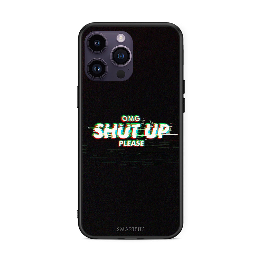 iPhone 14 Pro OMG ShutUp θήκη από τη Smartfits με σχέδιο στο πίσω μέρος και μαύρο περίβλημα | Smartphone case with colorful back and black bezels by Smartfits