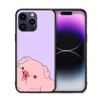 Thumbnail for Θήκη Αγίου Βαλεντίνου iPhone 14 Pro Pig Love 2 από τη Smartfits με σχέδιο στο πίσω μέρος και μαύρο περίβλημα | iPhone 14 Pro Pig Love 2 case with colorful back and black bezels