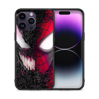 Thumbnail for Θήκη iPhone 14 Pro SpiderVenom PopArt από τη Smartfits με σχέδιο στο πίσω μέρος και μαύρο περίβλημα | iPhone 14 Pro SpiderVenom PopArt case with colorful back and black bezels