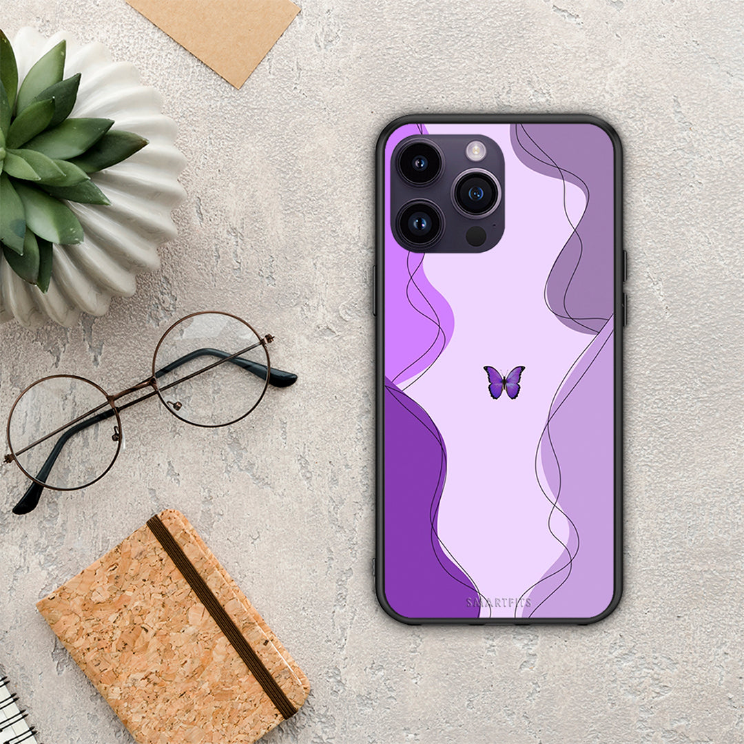 Purple Mariposa - iPhone 14 Pro case