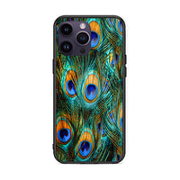 Thumbnail for iPhone 15 Pro Real Peacock Feathers θήκη από τη Smartfits με σχέδιο στο πίσω μέρος και μαύρο περίβλημα | Smartphone case with colorful back and black bezels by Smartfits