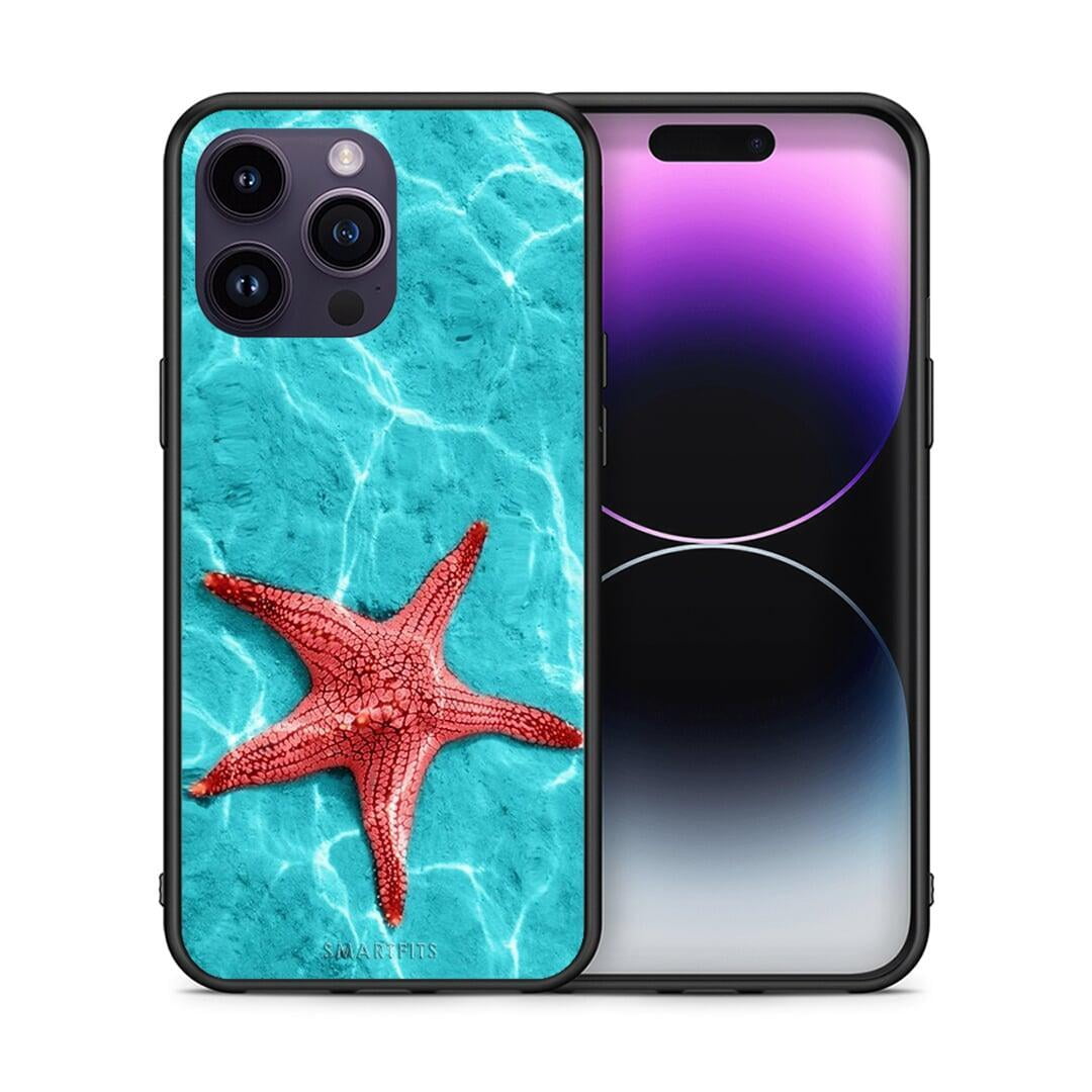 Θήκη iPhone 15 Pro Red Starfish από τη Smartfits με σχέδιο στο πίσω μέρος και μαύρο περίβλημα | iPhone 15 Pro Red Starfish case with colorful back and black bezels