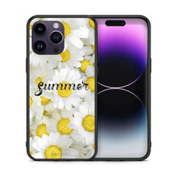 Thumbnail for Θήκη iPhone 15 Pro Summer Daisies από τη Smartfits με σχέδιο στο πίσω μέρος και μαύρο περίβλημα | iPhone 15 Pro Summer Daisies case with colorful back and black bezels