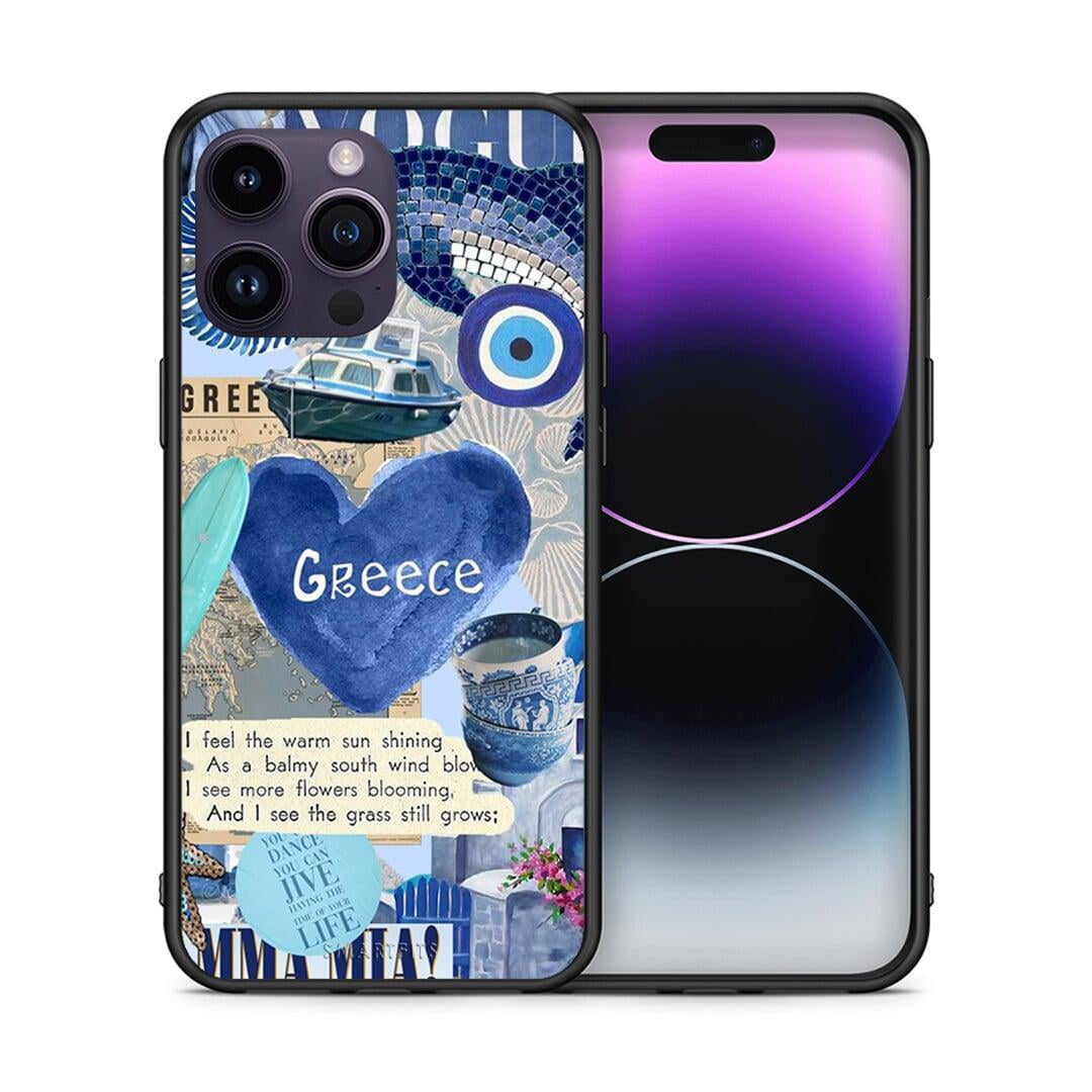 Θήκη iPhone 14 Pro Summer In Greece από τη Smartfits με σχέδιο στο πίσω μέρος και μαύρο περίβλημα | iPhone 14 Pro Summer In Greece case with colorful back and black bezels