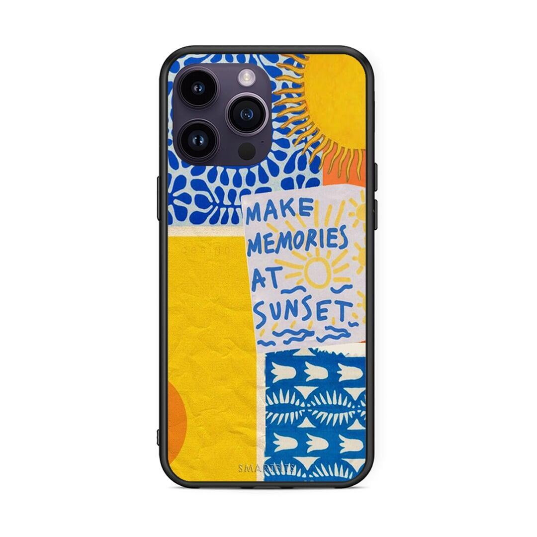 iPhone 15 Pro Sunset Memories Θήκη από τη Smartfits με σχέδιο στο πίσω μέρος και μαύρο περίβλημα | Smartphone case with colorful back and black bezels by Smartfits