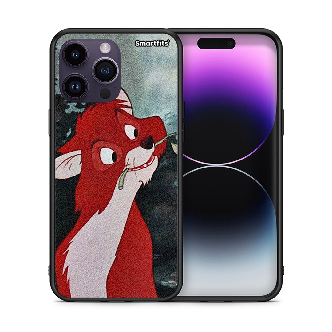 Θήκη iPhone 15 Pro Tod And Vixey Love 1 από τη Smartfits με σχέδιο στο πίσω μέρος και μαύρο περίβλημα | iPhone 15 Pro Tod And Vixey Love 1 case with colorful back and black bezels