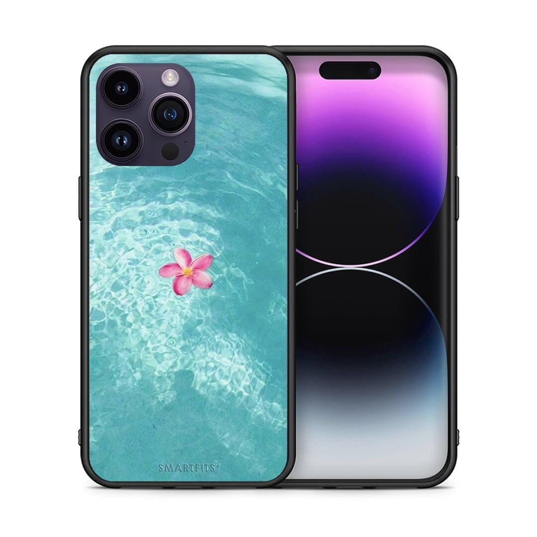 Θήκη iPhone 15 Pro Water Flower από τη Smartfits με σχέδιο στο πίσω μέρος και μαύρο περίβλημα | iPhone 15 Pro Water Flower case with colorful back and black bezels