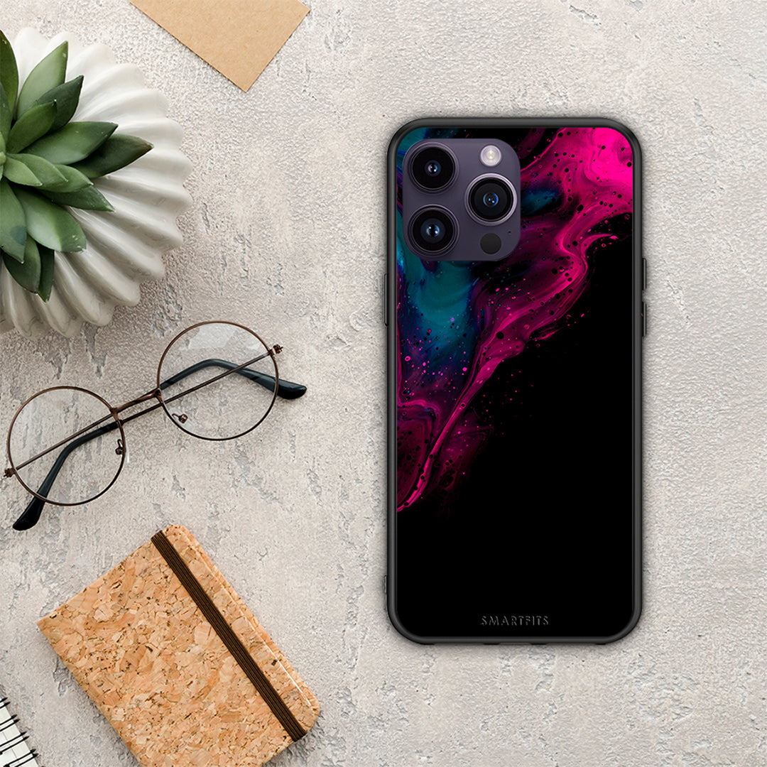 Watercolor Pink Black - iPhone 15 Pro case