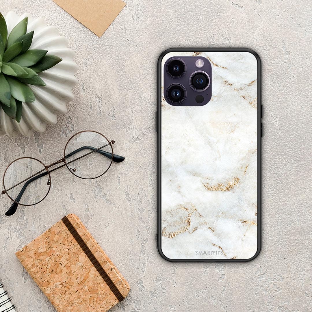 White Gold Marble - iPhone 15 Pro θήκη