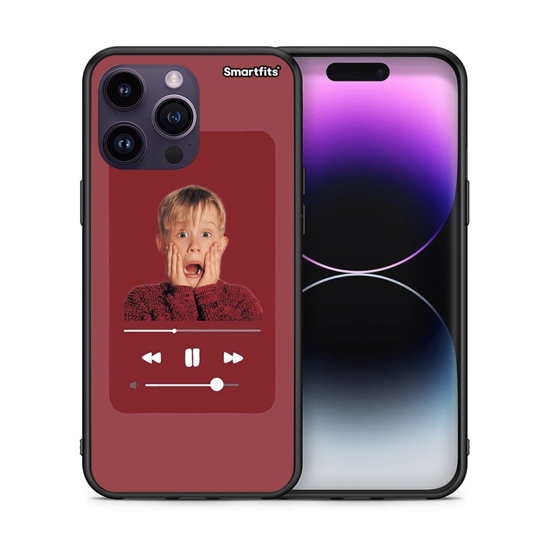 Θήκη iPhone 15 Pro Xmas Alone Music από τη Smartfits με σχέδιο στο πίσω μέρος και μαύρο περίβλημα | iPhone 15 Pro Xmas Alone Music case with colorful back and black bezels