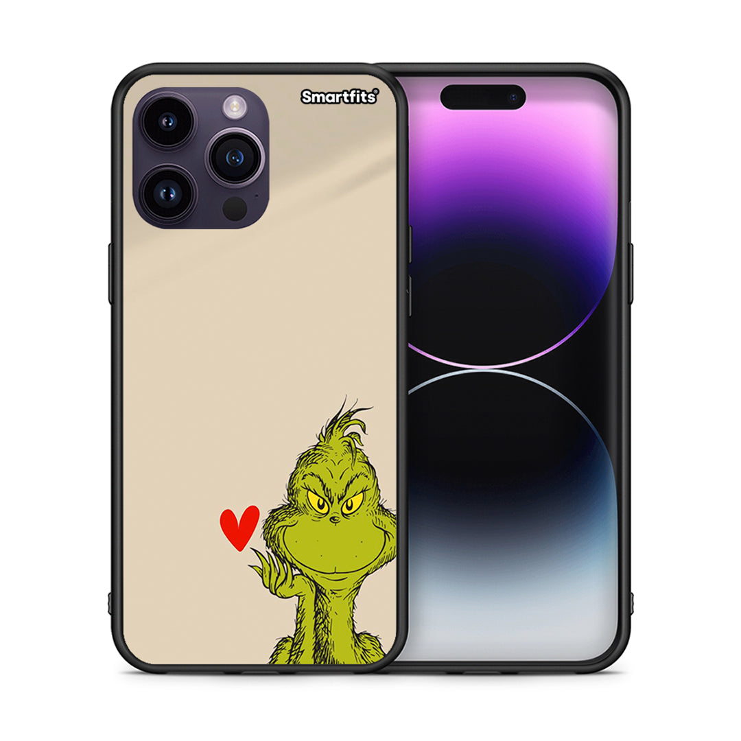 Θήκη iPhone 15 Pro Xmas Grinch από τη Smartfits με σχέδιο στο πίσω μέρος και μαύρο περίβλημα | iPhone 15 Pro Xmas Grinch case with colorful back and black bezels