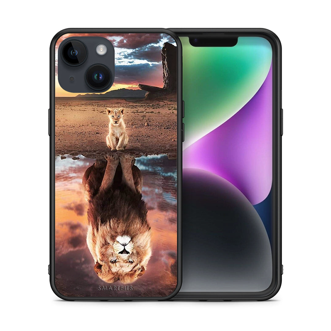 Θήκη Αγίου Βαλεντίνου iPhone 14 Sunset Dreams από τη Smartfits με σχέδιο στο πίσω μέρος και μαύρο περίβλημα | iPhone 14 Sunset Dreams case with colorful back and black bezels